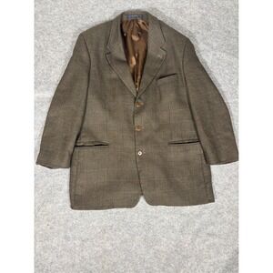 BRANDINI Le Collezioni Mens 44R Houndstooth‎ Wool Alpaca Blend Blazer Jacket